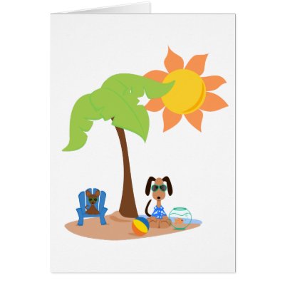 Beach Scene Greeting Cards by PeticularFashions