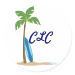 Beach Scene Round Sticker