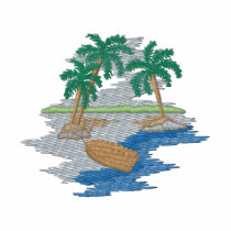 Beach Scene with Boat embroidered shirts by ZazzleEmbroidery Beach Scene with Boat embroidered shirts