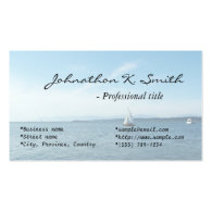 Beach sea and boat profile card. business card template