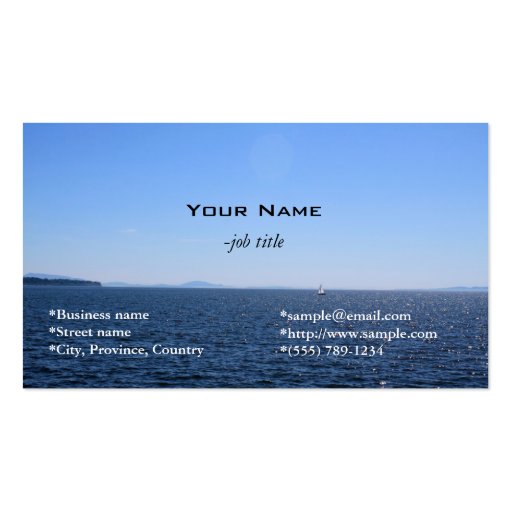 beach,sea and sky business card (front side)