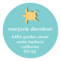 Beach sea turtle address labels yellow blue stickers by FidesDesign Beach sea turtle address labels yellow blue stickers