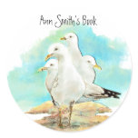 Beach & Seagull Book Plate to Customize Sticker