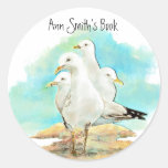 Beach & Seagull Book Plate to Customize Sticker