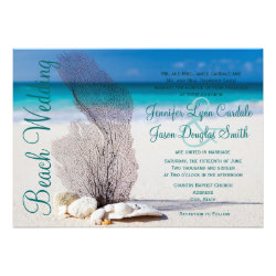 Beach Seashells Destination Wedding Invitations