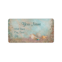 Beach Seashells Wedding Address Label