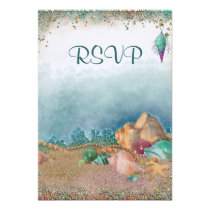 Beach Seashells Wedding Announcements