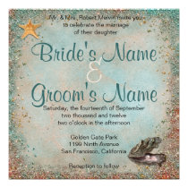 Beach Seashells Wedding Custom Announcements