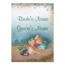 Beach Seashells Wedding Personalized Invite