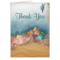 Beach Seashells Wedding Thank You Card
