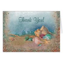 Beach Seashells Wedding Thank You Cards