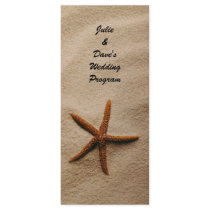 Beach Serenity Wedding Program Card Rack Card Template
