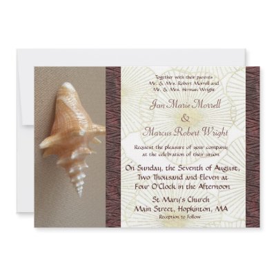 Beach Shell Theme Wedding Invitation by JoinedHearts
