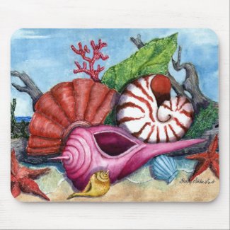 Beach Shells Painting - Customized mousepad
