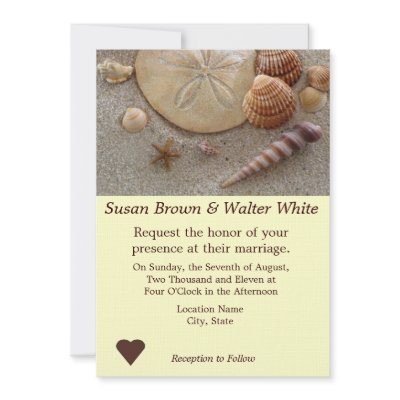 Beach Shells Theme Wedding Invitation by JoinedHearts