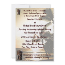 Beach Shoreline Tiki Wedding Invites