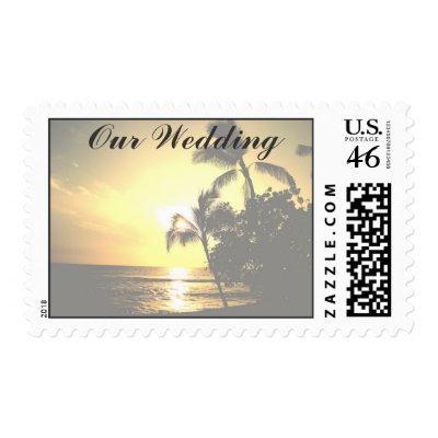 Beach Shoreline Wedding Postage Stamp