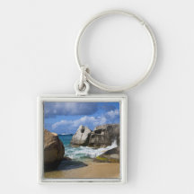 Beach side at Virgin Gorda, British Virgin Keychains
