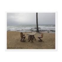 Beach side seating postcards
