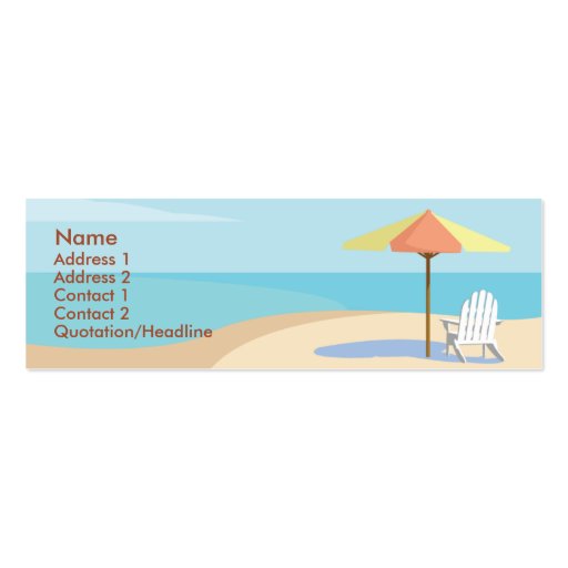 Beach - Skinny Business Card Templates (front side)
