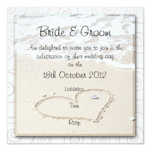 BEACH square Wedding Invitation 13 Cm X 13 Cm Square Invitation Card