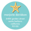 Beach starfish address labels yellow blue stickers by FidesDesign Beach starfish address labels yellow blue stickers