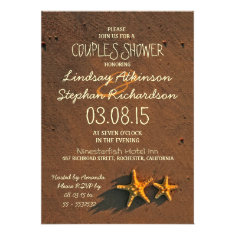 beach starfish couple couples shower invitations