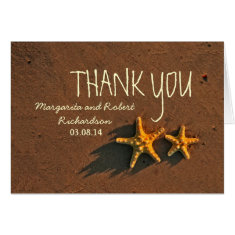 beach starfish couple thank you cards