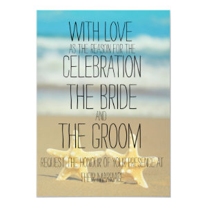 beach starfish wedding invitation 13 cm x 18 cm invitation card