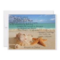 Beach Starfish Wedding Invitiation Customize!! Personalized Announcement