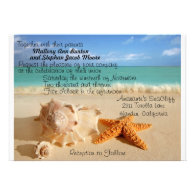 Beach Starfish Wedding Invitiation Customize!! Personalized Announcement