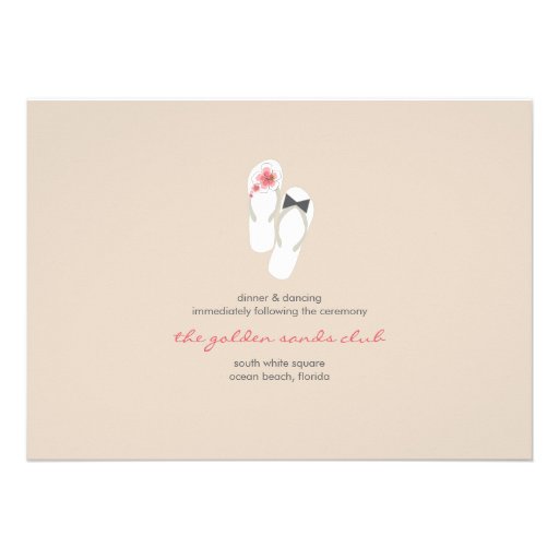 Beach Summer Hibiscus Flip Flops Wedding Invite