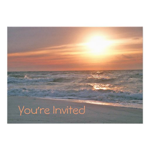 Beach Sunrise Invitation (front side)