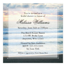 Beach Sunset Bridal Shower Invitations