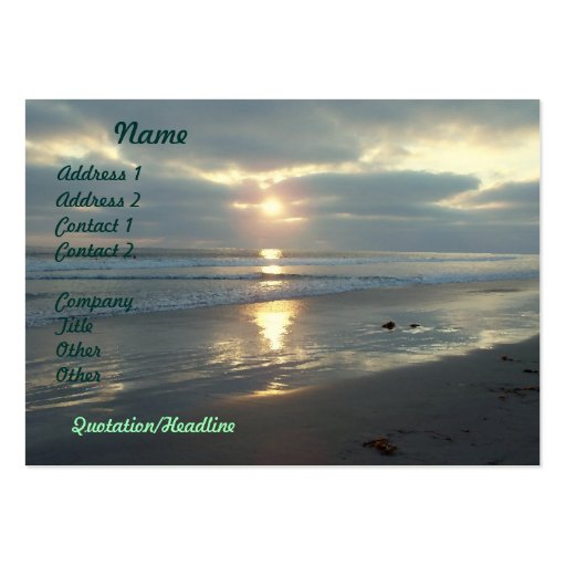 Beach Sunset Business Cards (front side)