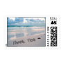 Beach Sunset Thank You Sand Writing Postage Stamp