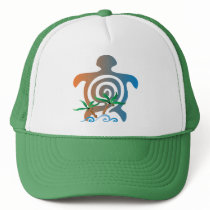 Beach-sunset-turtle Mesh Hat