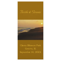 Beach Sunset Wedding Program Rack Card Design