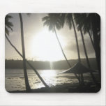 Beach Sunset with Palm Trees Mousepad