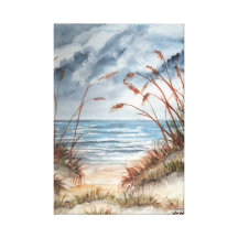 beach surf art sand dunes stretched canvas print