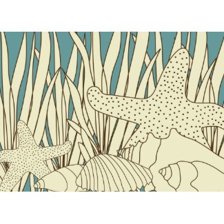 Beach Thank You Card - Blue, Brown & Cream card