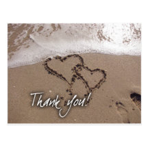 Beach thank you card post cards