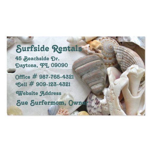 Beach Theme Business Card (front side)