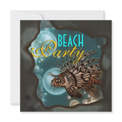 Beach theme elegant party invites by mensgifts