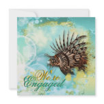 Beach theme engagement elegant aqua custom invitation
