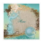 Beach theme menu elegant party invitations