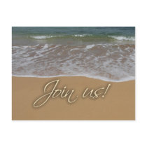 Beach theme party invitation postcards