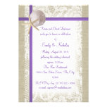 Beach Theme Rehearsal Dinner Purple Personalized Announcement