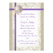 Beach Theme Rehearsal Dinner Purple Personalized Announcement