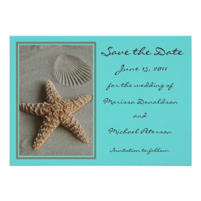 Beach Theme Save the Date Invitation Card